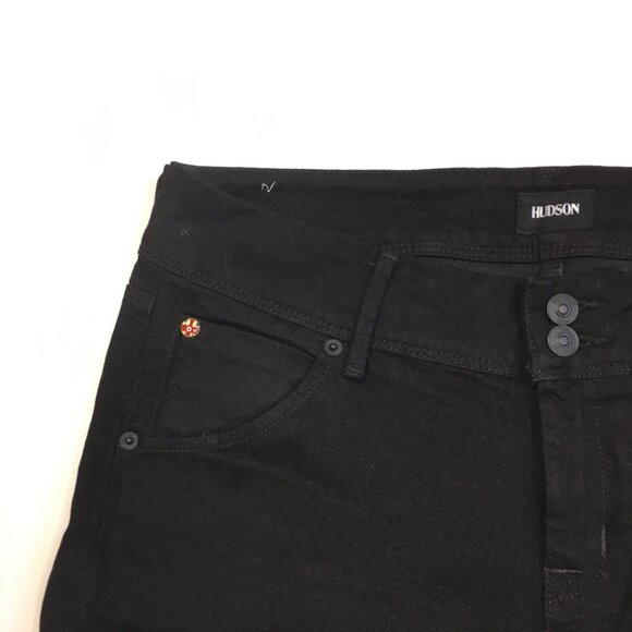 HUDSON Black COLLIN Flap 5 Pocket Logo Hardware Skinny Jeans - Picture 5 of 11